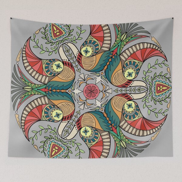 Item preview, Folk Art Turtle Dove Mandala designed and sold by Slh69.