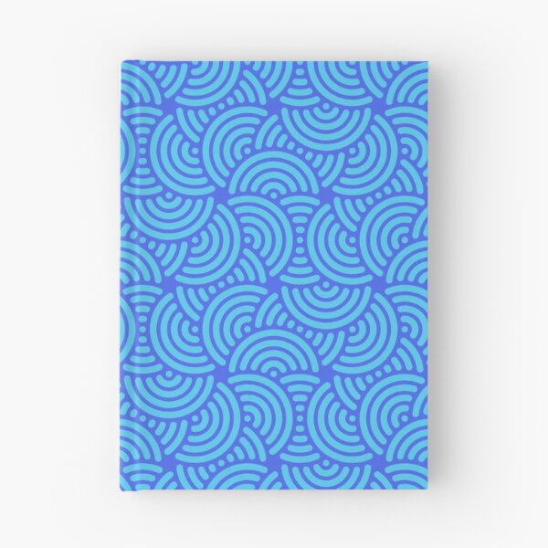 Item preview, Bright Electric Blue Half-Circle Spiral Wave Curve Arcs Modern Digital Art Retro Futurism 60s Optical Pattern designed and sold by PenguinForests.