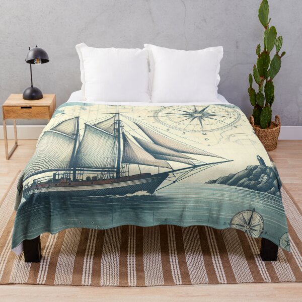 Item preview, Vintage Nautical Sailboat Map designed and sold by Blended Designs ⭐⭐⭐⭐⭐.