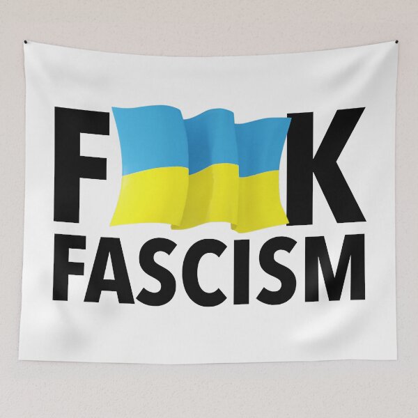 Item preview, F Fascism - Censored with Ukrainian Flag designed and sold by Thelittlelord.