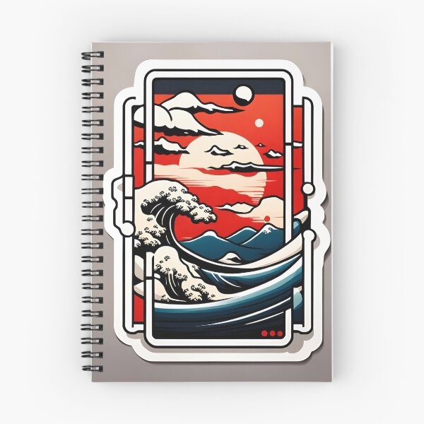 Aperçu de l'œuvre Vagues de style Ukiyo-e créée et vendue par VeiledVision.