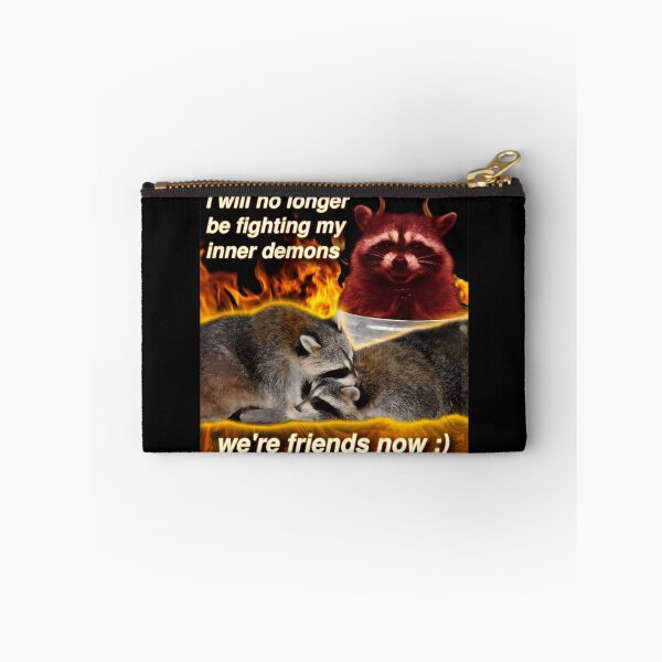 Item preview, I will no longer be fighting my inner demons we're friends now raccoon word art designed and sold by Billion6.