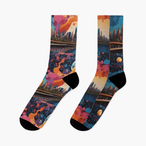 Item preview, Cosmic Ballet Over the Metropolitan Dreamscape designed and sold by ArtComixHaven.
