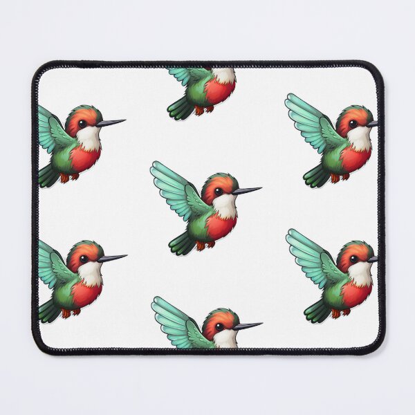 Item preview, Ruby Throated Hummingbird Kawaii US Bird Inspired Art and Stickers designed and sold by CDC40.