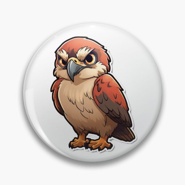 Item preview, Red Tailed Hawk Kawaii US Bird Inspired Art and Stickers designed and sold by CDC40.