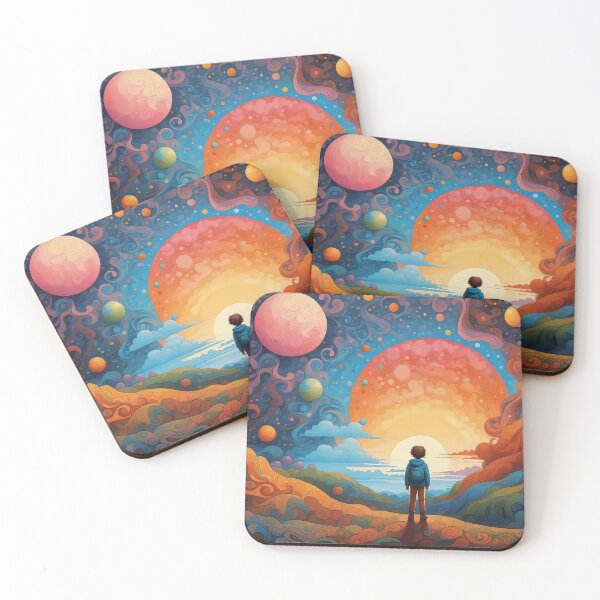 Item preview, Solitary Contemplation: Sunrise in a Surreal Realm designed and sold by ArtComixHaven.