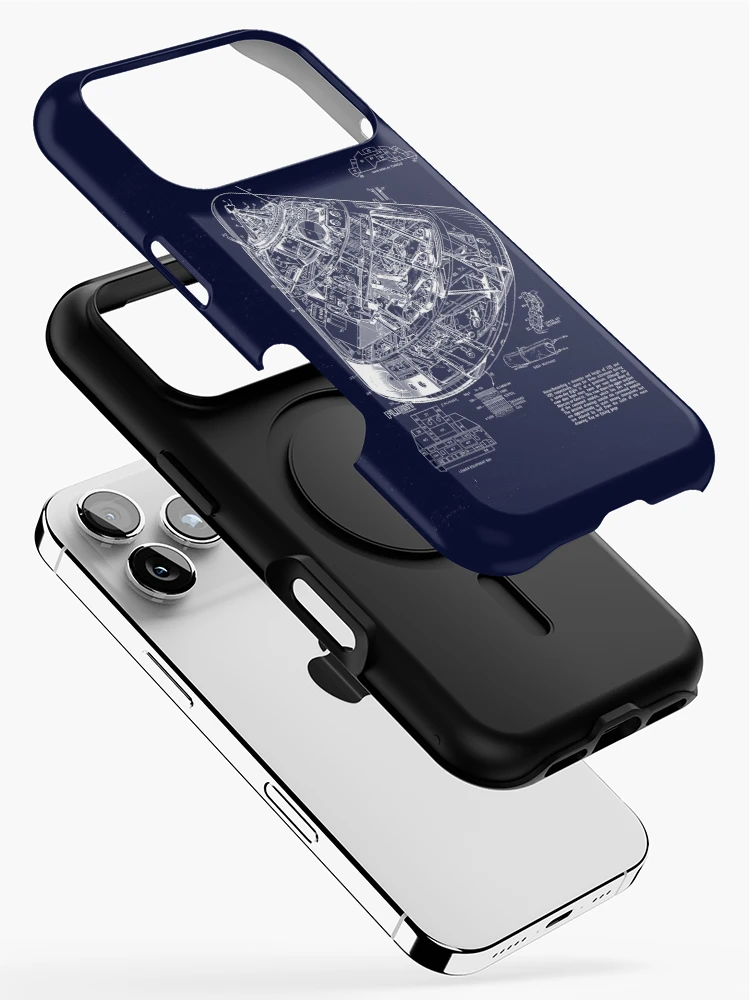 Thumbnail 2 of 4, iPhone Case, Apollo Command Module Blueprint Drawing designed and sold by DWS-Store.