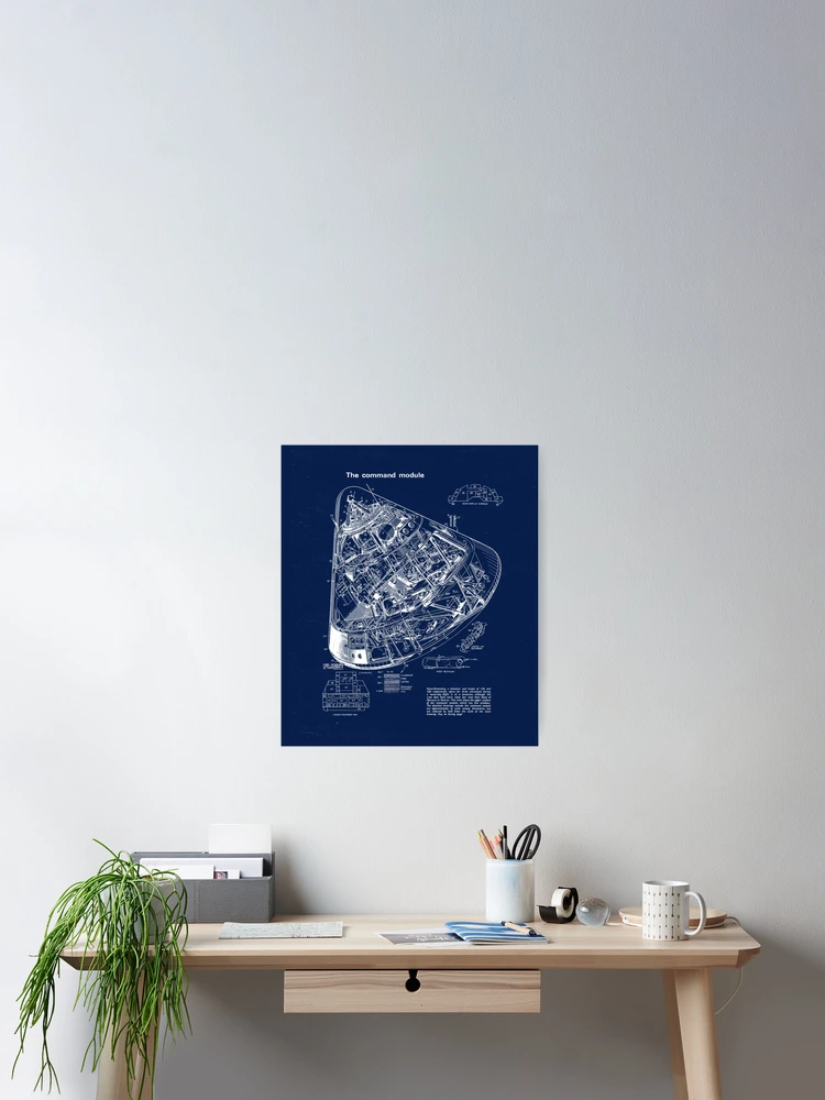 Thumbnail 2 of 3, Poster, Apollo Command Module Blueprint Drawing designed and sold by DWS-Store.
