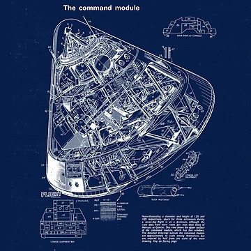 Artwork thumbnail, Apollo Command Module Blueprint Drawing by DWS-Store
