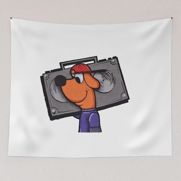 Item preview, A dog listening to music. Cartoon. designed and sold by Timoti-Shop.