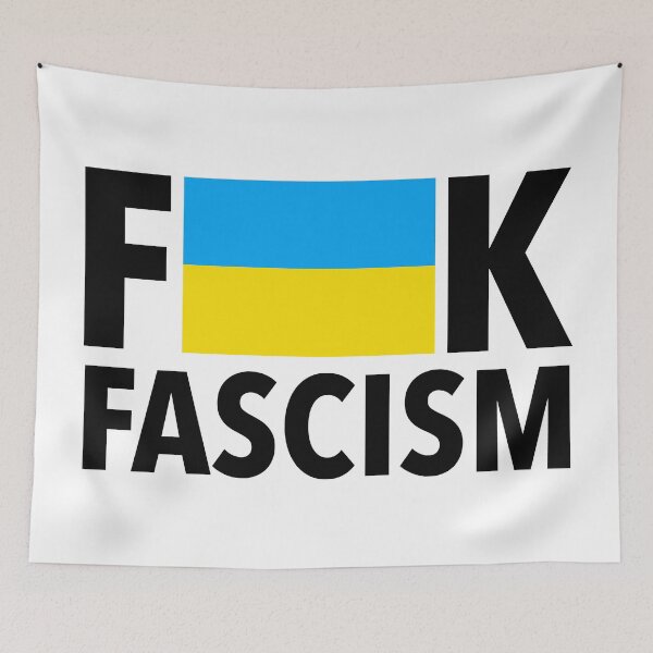 Item preview, F Fascism - Censored with Ukrainian Flag (rectangle) designed and sold by Thelittlelord.