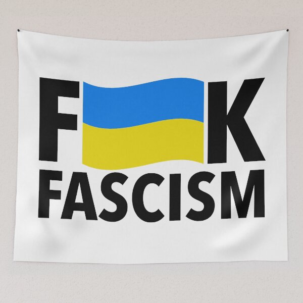 Item preview, F Fascism - Censored with Ukrainian Flag (curved) designed and sold by Thelittlelord.