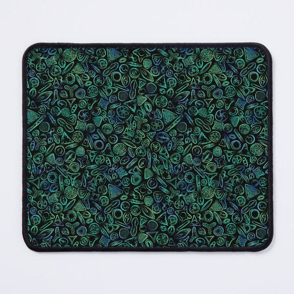 Item preview, Diatoms in Green and Blue on Black designed and sold by Squilla Design Studio.