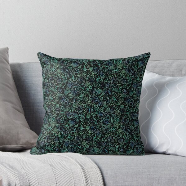 Item preview, Diatoms in Green and Blue on Black designed and sold by Squilla Design Studio.