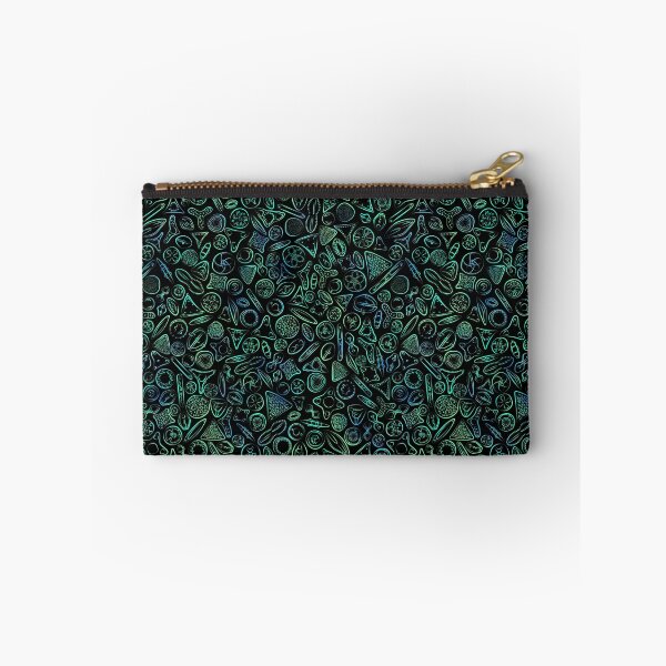 Item preview, Diatoms in Green and Blue on Black designed and sold by Squilla Design Studio.