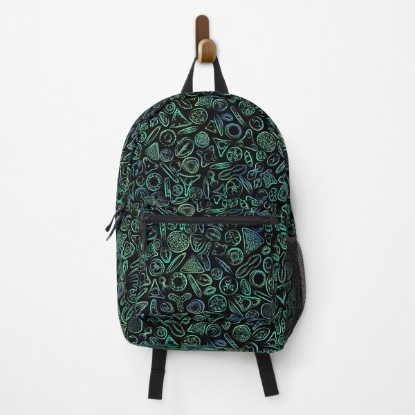 Item preview, Diatoms in Green and Blue on Black designed and sold by Squilla Design Studio.