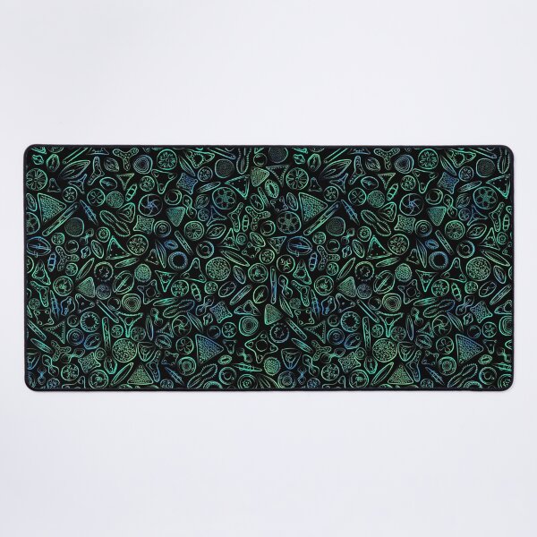 Item preview, Diatoms in Green and Blue on Black designed and sold by Squilla Design Studio.