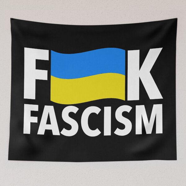 Item preview, F Fascism - Censored with Ukrainian Flag (curved) designed and sold by Thelittlelord.