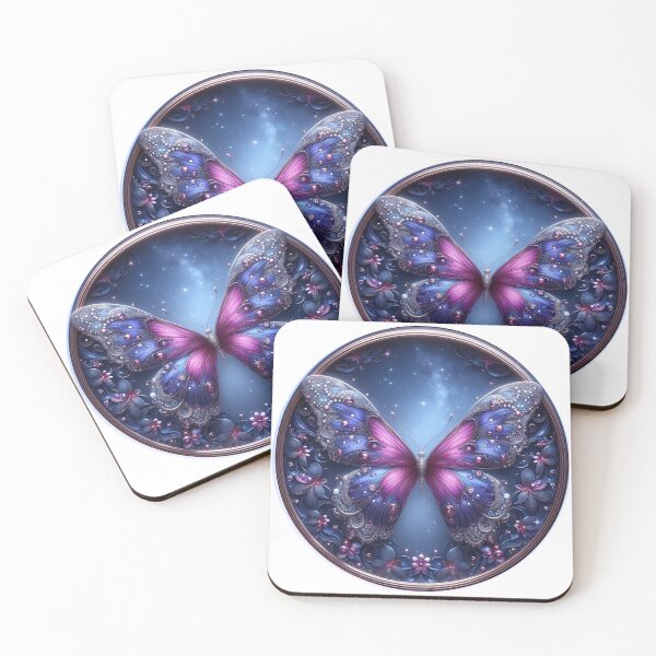 Item preview, Large purple butterfly under a starry sky designed and sold by Theudric.