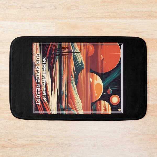 Item preview, Retro Science Fiction Landscape - Greetings from our Space Resort designed and sold by VauKaArtShop.
