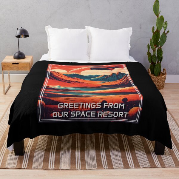 Artikelvorschau, Retro Science Fiction Landscape - Greetings from our Space Resort entworfen und verkauft von VauKaArtShop.