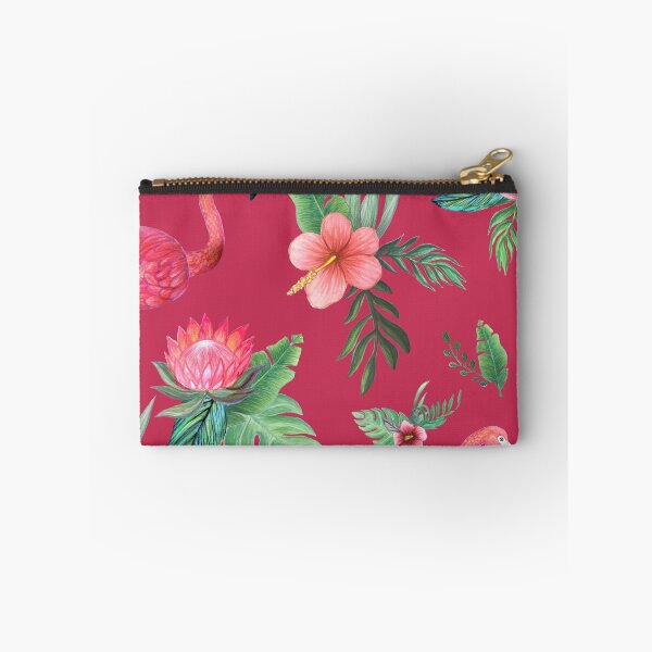 Item preview, Flamingo Watercolor painting with Protea, Hibiscus and Palms designed and sold by MagentaRose.