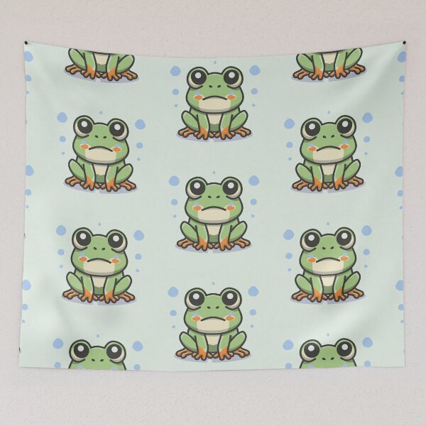 Item preview, Cute kawaii grumpy frog designed and sold by Trend-Beaver.