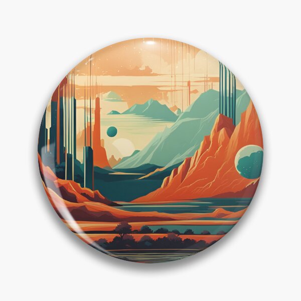 Artikelvorschau, Retro Science Fiction Landscape - Greetings from our Space Resort entworfen und verkauft von VauKaArtShop.