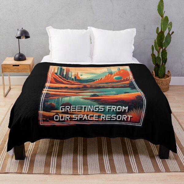 Artikelvorschau, Retro Science Fiction Landscape - Greetings from our Space Resort entworfen und verkauft von VauKaArtShop.