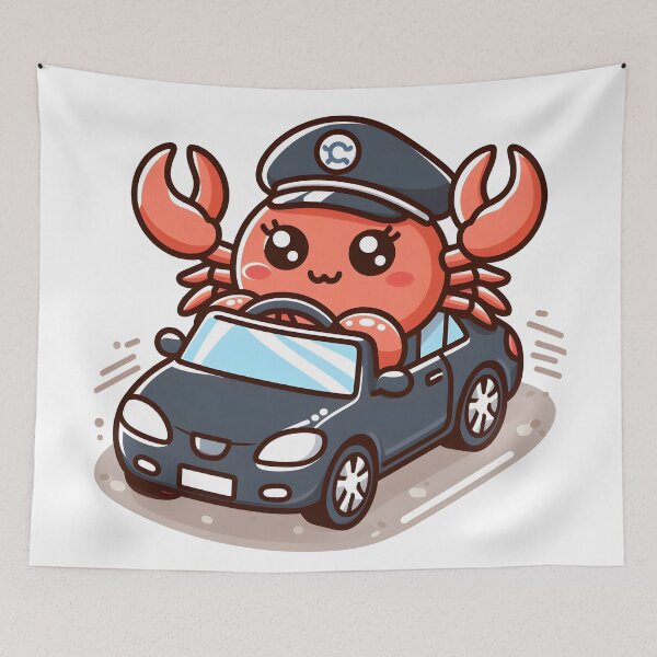 Item preview, Kawaii Crab Driver designed and sold by CanvasCutie.