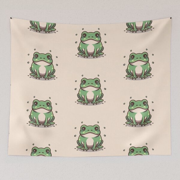 Item preview, Cute kawaii grumpy frog designed and sold by Trend-Beaver.