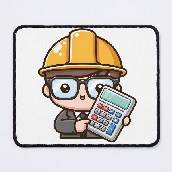 Item preview, Kawaii Engineer Wearing Oversized Glasses Using A Calculator designed and sold by CanvasCutie.