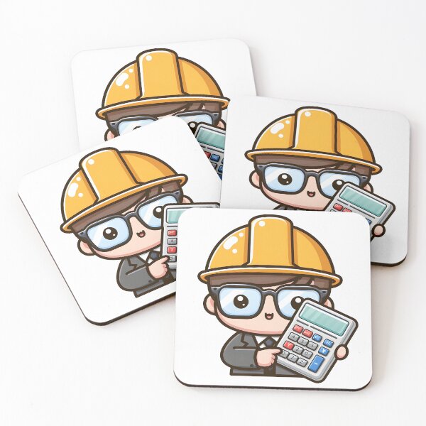 Item preview, Kawaii Engineer Wearing Oversized Glasses Using A Calculator designed and sold by CanvasCutie.