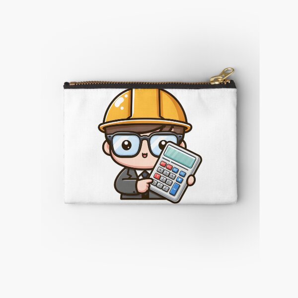 Item preview, Kawaii Engineer Wearing Oversized Glasses Using A Calculator designed and sold by CanvasCutie.