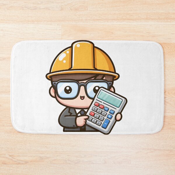 Item preview, Kawaii Engineer Wearing Oversized Glasses Using A Calculator designed and sold by CanvasCutie.
