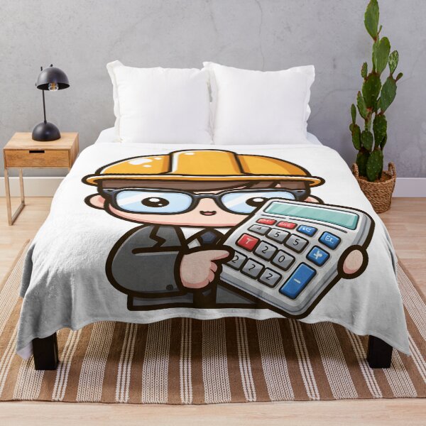 Item preview, Kawaii Engineer Wearing Oversized Glasses Using A Calculator designed and sold by CanvasCutie.