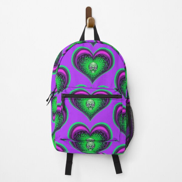 Item preview, Green & Purple Checkered Vortex Heart & Skull with Heart Gem Eyes designed and sold by Rogue Wizard.