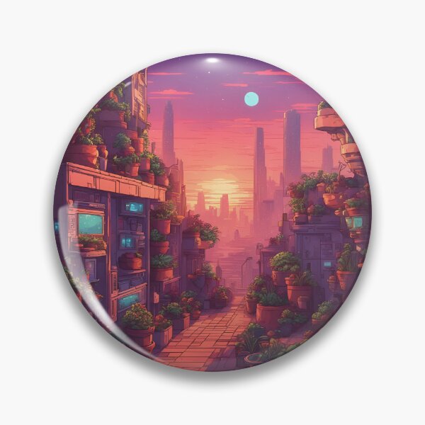 Item preview, Hora del atardecer en el callejón de la ciudad futurista designed and sold by LostStudio.