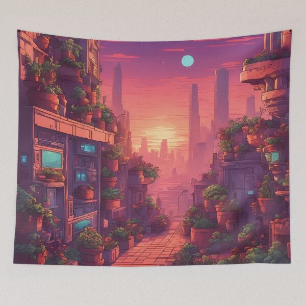 Item preview, Sunset Time in Futuristic City Alley designed and sold by LostStudio.
