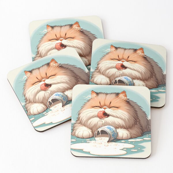 Item preview, Creamy Delight: Persian's Milk Mishap designed and sold by Felix Tanner.