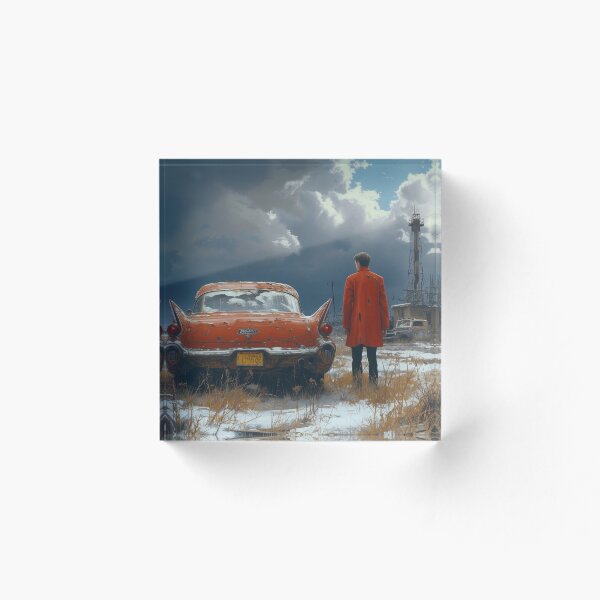 Item preview, Solitude in Scarlet: A Timeless Journey Amidst Forgotten Wastelands designed and sold by EtherealEchoes.