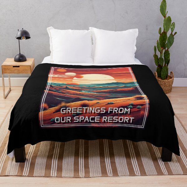 Artikelvorschau, Retro Science Fiction Landscape - Greetings from our Space Resort entworfen und verkauft von VauKaArtShop.