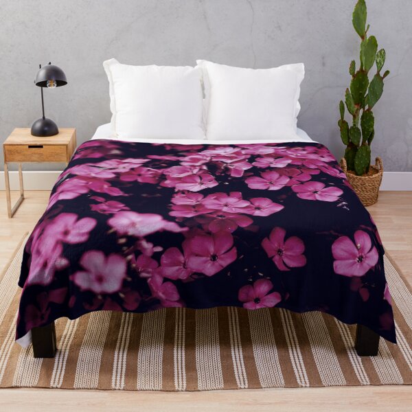 Item preview, Bright Pink Flowers over Black Background designed and sold by rachelchxn.
