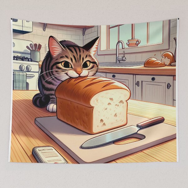 Item preview, Loafing Around: Tabby's Bread Bliss designed and sold by Felix Tanner.