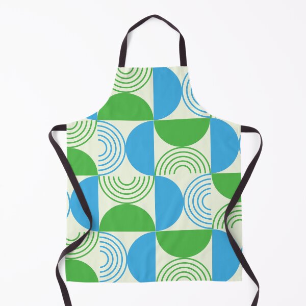 Item preview,    Mid Century Half Circles and Geometric Lines in Blue and Green  designed and sold by Yasminepatterns .