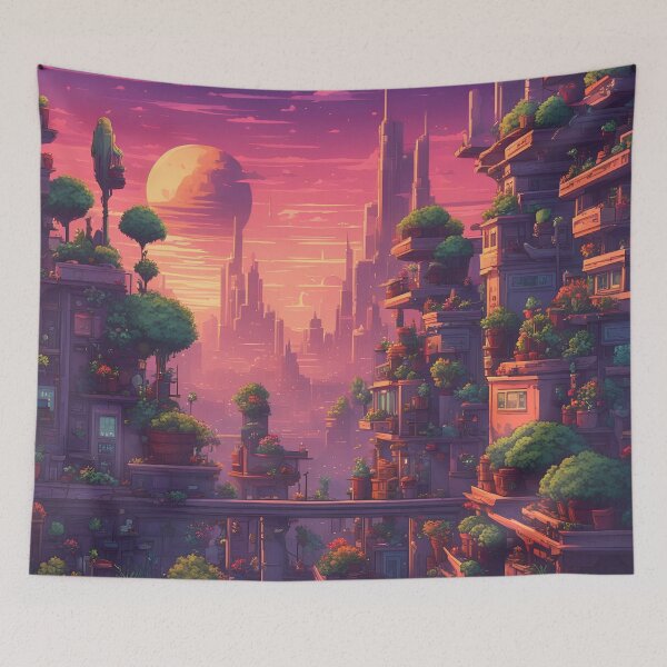 Item preview, Alien CityScape During Sunset designed and sold by LostStudio.