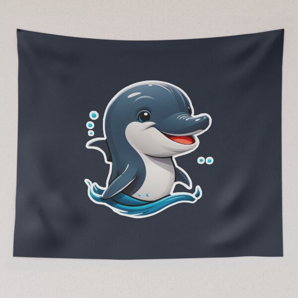Item preview, Cute Fun Dolphin Logo from The PixelPunny Animal Collection designed and sold by PixelPunny.
