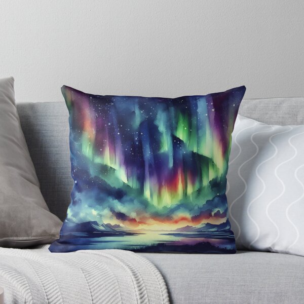 Item preview, "Water-colored Rainbow  Mood 13 :Throw Pillow designed and sold by LLdreams.