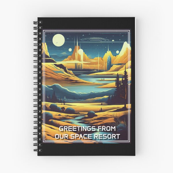 Item preview, Retro Science Fiction Landscape - Greetings from our Space Resort designed and sold by VauKaArtShop.