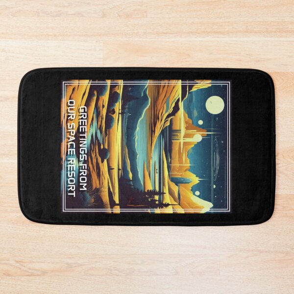 Item preview, Retro Science Fiction Landscape - Greetings from our Space Resort designed and sold by VauKaArtShop.